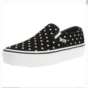 VANS PLATFORM black and white polka dot sneakers, size
